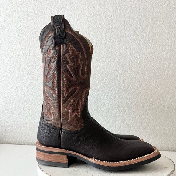 NEW Rod Patrick Mens Cowboy Boots 6.5 B Brown Shark Leather Western Square Toe - Picture 2 of 12
